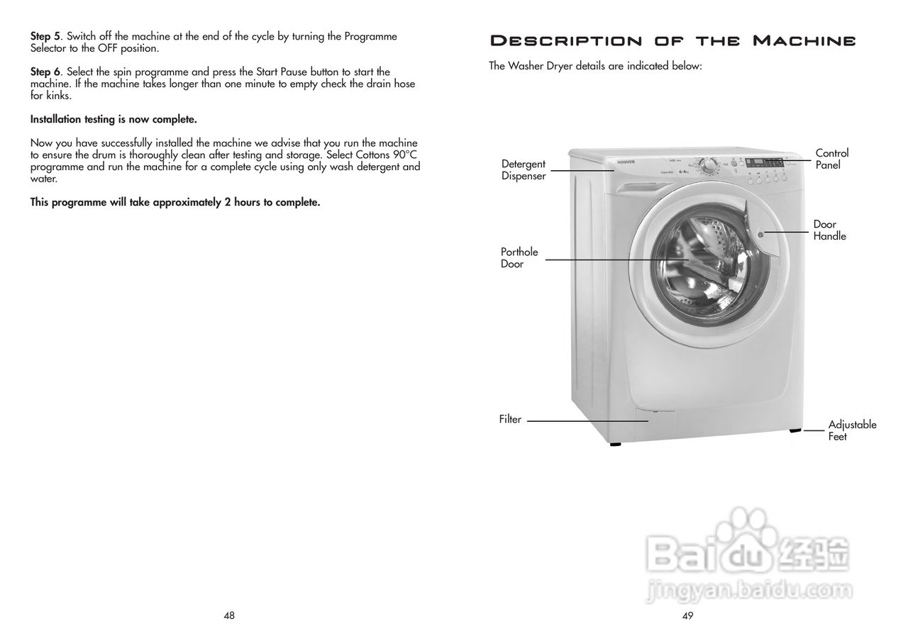 美国飞歌PWD14S型前置式洗衣干衣机说明书:[1]