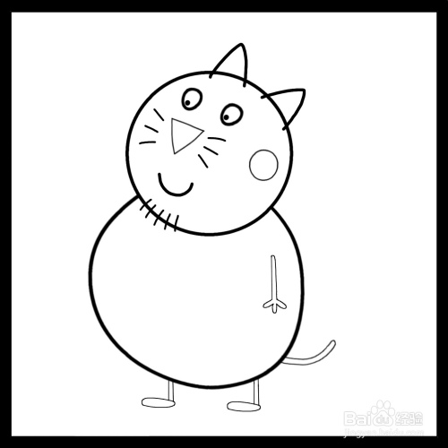 怎么画猫爸爸简笔画(小猪佩奇)