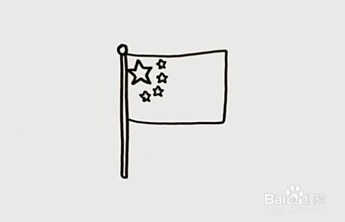 国旗简笔画怎么画 百度经验