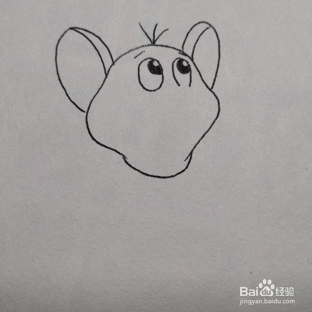 怎么画一个吃的特别胖的小老鼠卡通简笔画