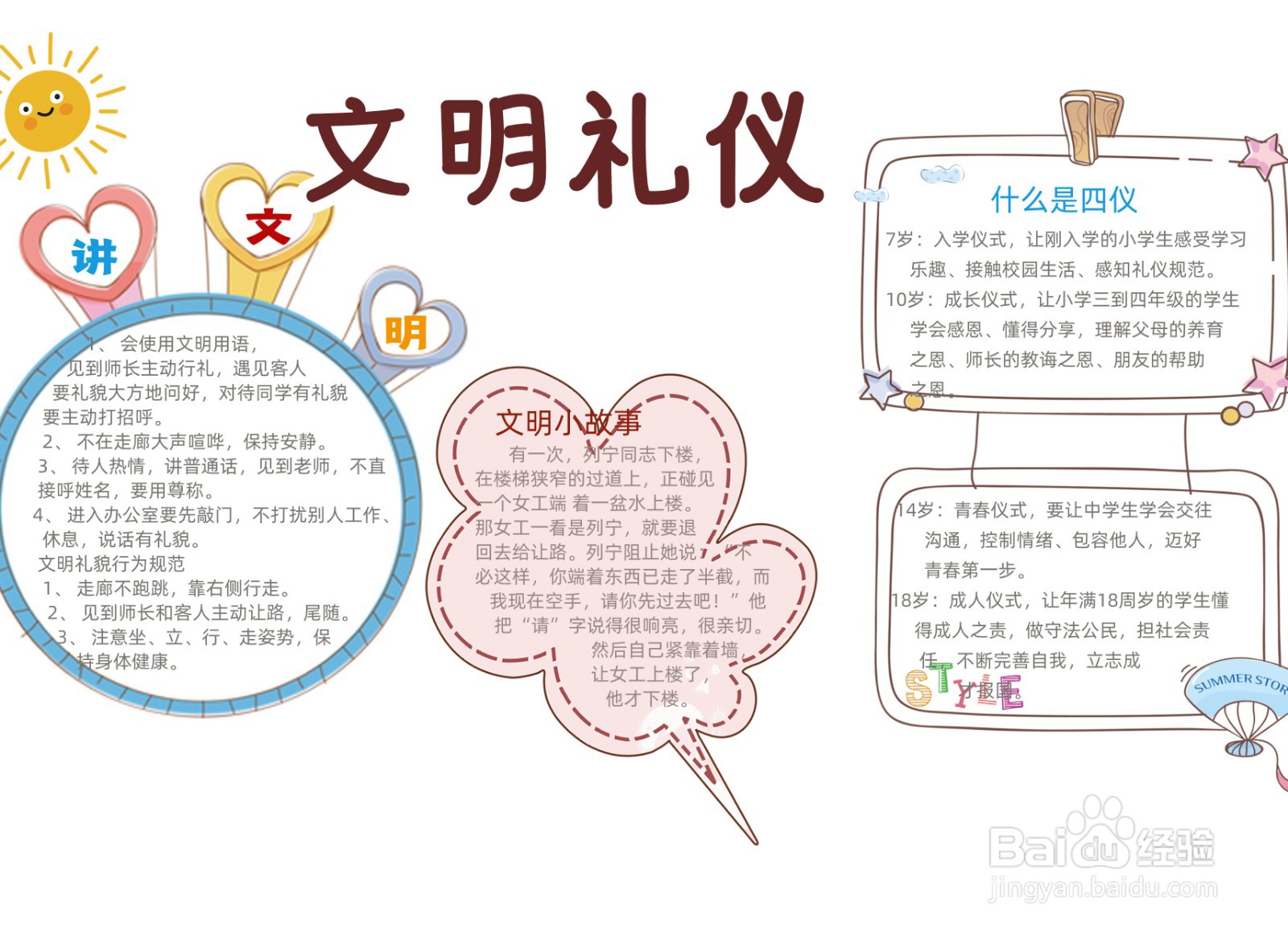 文明礼仪手抄报