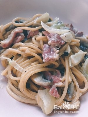 减脂版奶油培根蘑菇意面 厨房小白一人食午餐