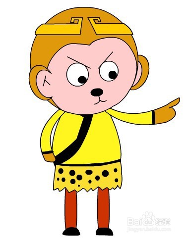 flash如何绘制一个卡通孙悟空