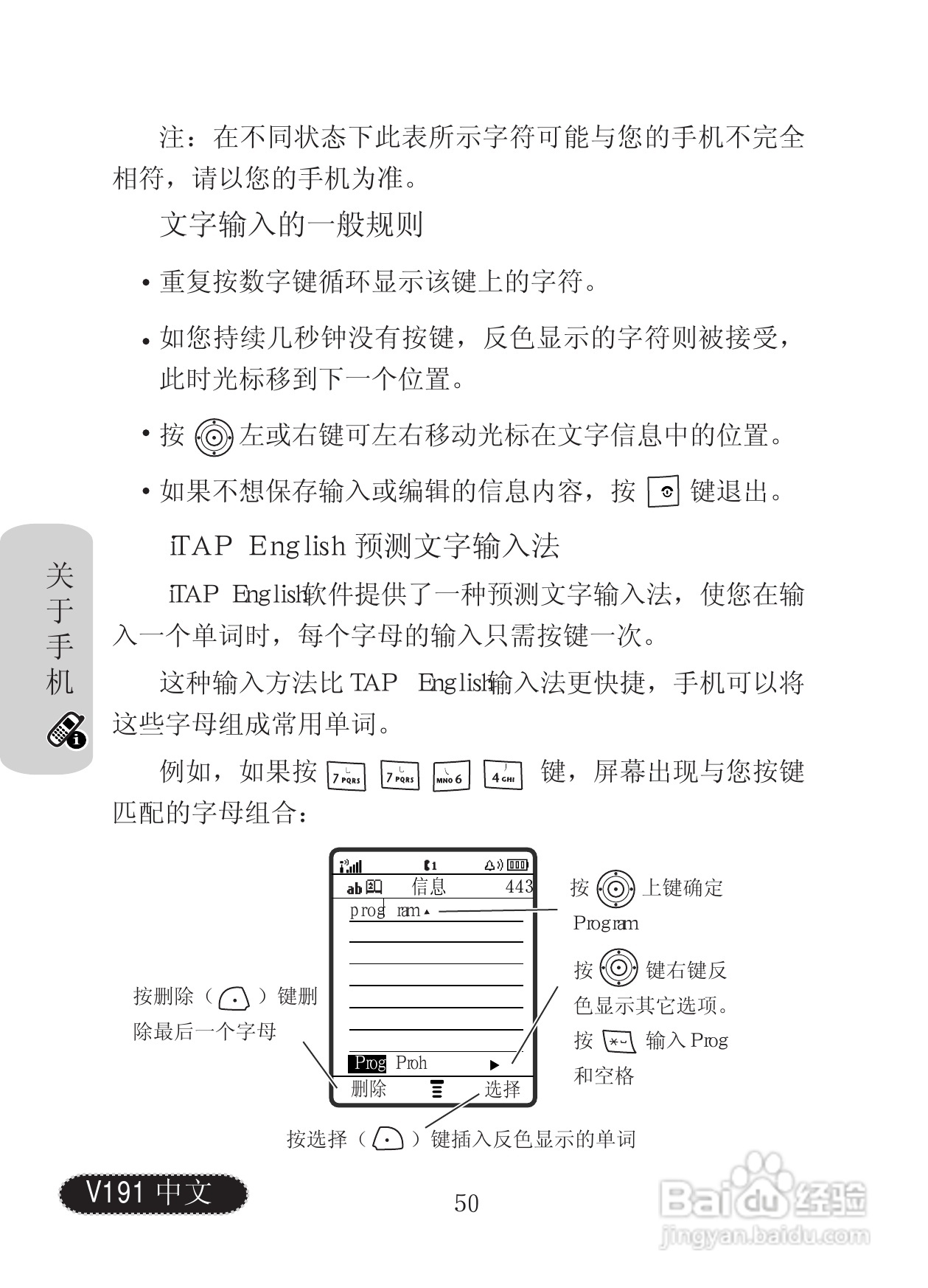 摩托罗拉V191手机使用说明书:[6]