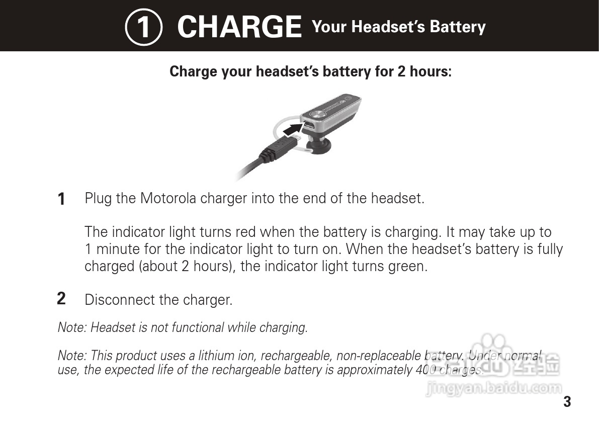 摩托罗拉H780蓝牙耳机使用说明书:[1]