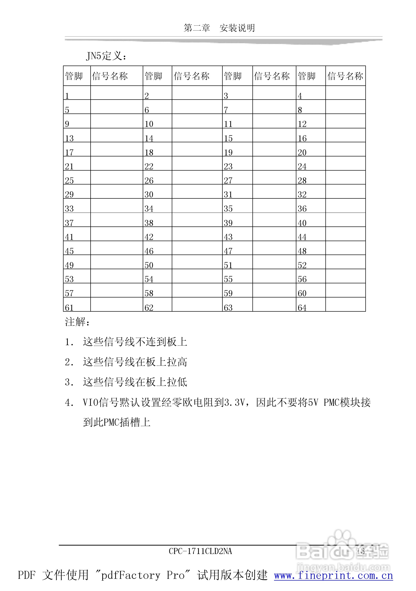 研祥CPC-1711CLD2NA工业级CPU板卡说明书:[2]