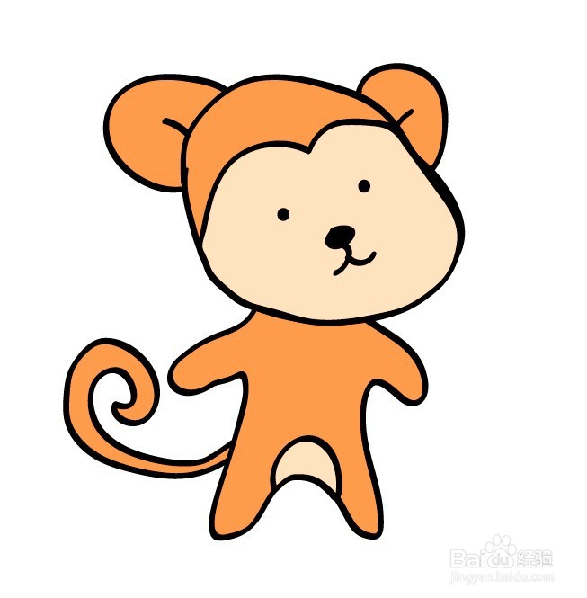 ai如何绘制一个卡通猴子的方法