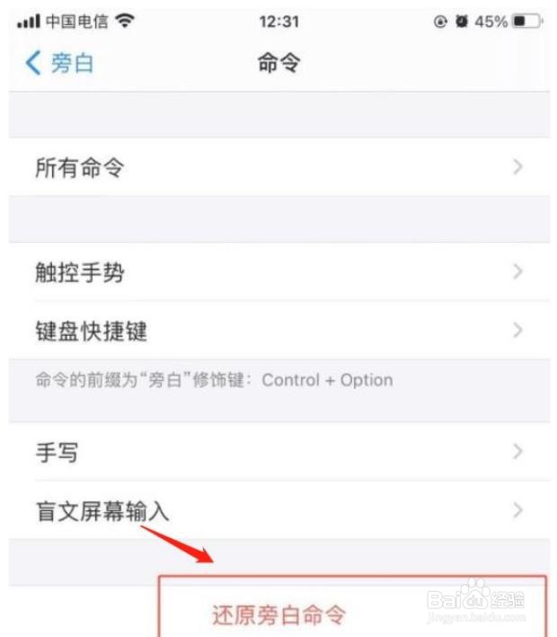 苹果手机如何还原旁白命令