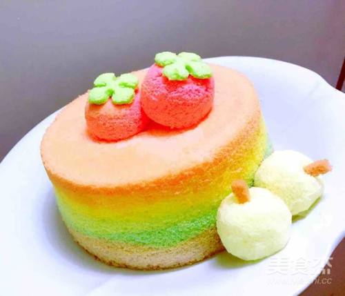 可爱彩虹戚风蛋糕