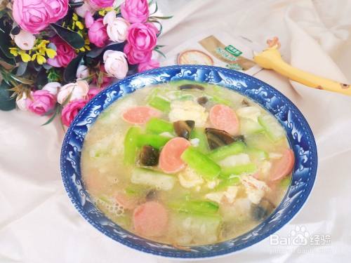 美食/营养 > 汤粥食材 八棱瓜 1个 火腿肠 1根 鸡蛋 1个 皮蛋 1个