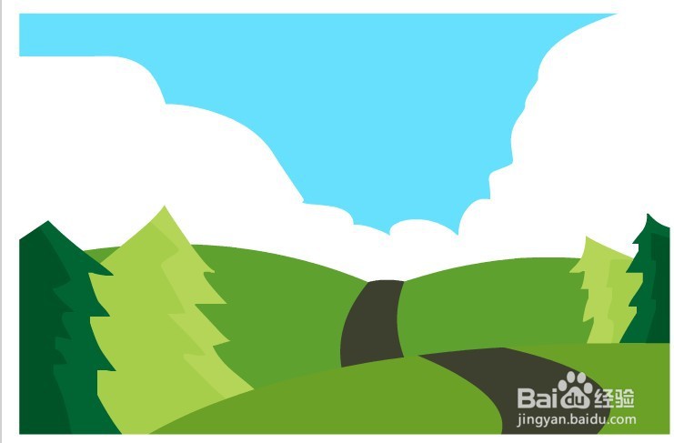 flash绘制一个蓝天白云的背景