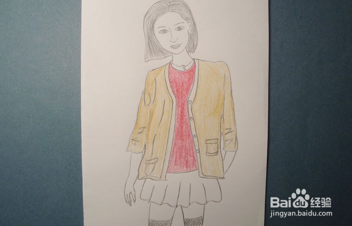 春季开衫服装怎么画