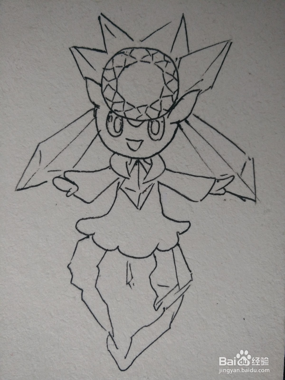 怎么画神奇宝贝蒂安希简笔画