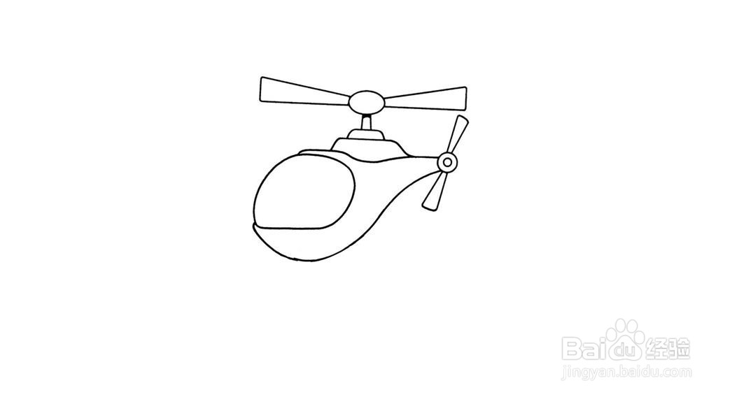 小型直升机简笔画画法详解