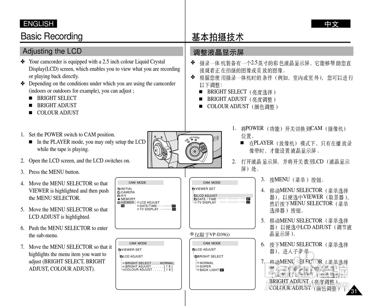 三星VP-D33(i)数字摄录一体机用户说明书:[4]
