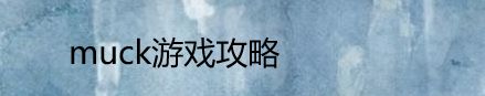 muck游戏攻略