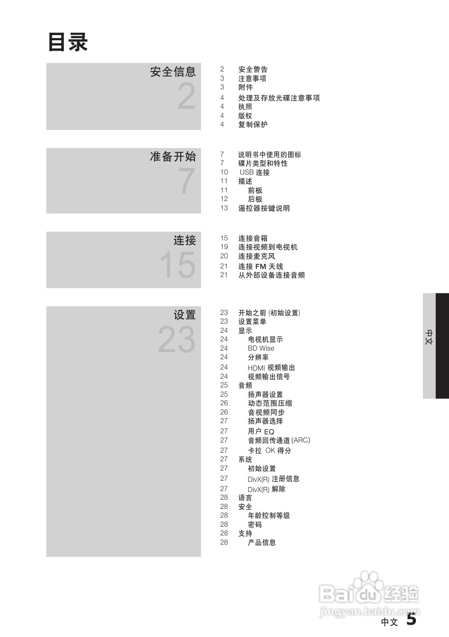三星HT-E455K家庭影院使用说明书:[1]