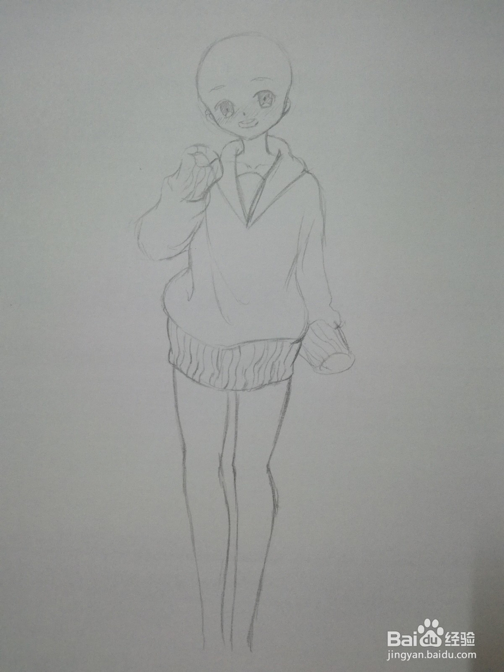 卡通动漫人物线稿手绘教程