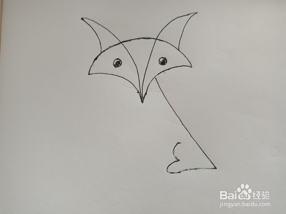 趣味画--扇形画狐狸