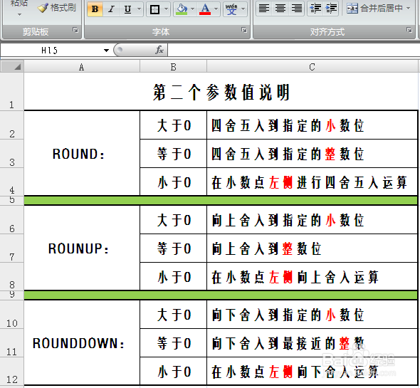 EXCEL函数ROUND、ROUNDUP、ROUNDDOWN的区别