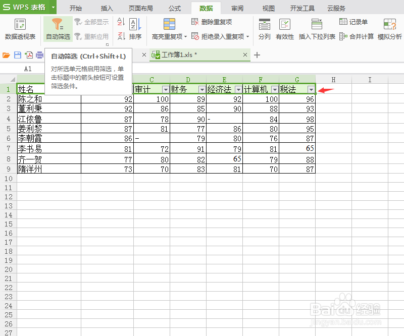 WPS的excel2007数据表中的高级筛选怎么用
