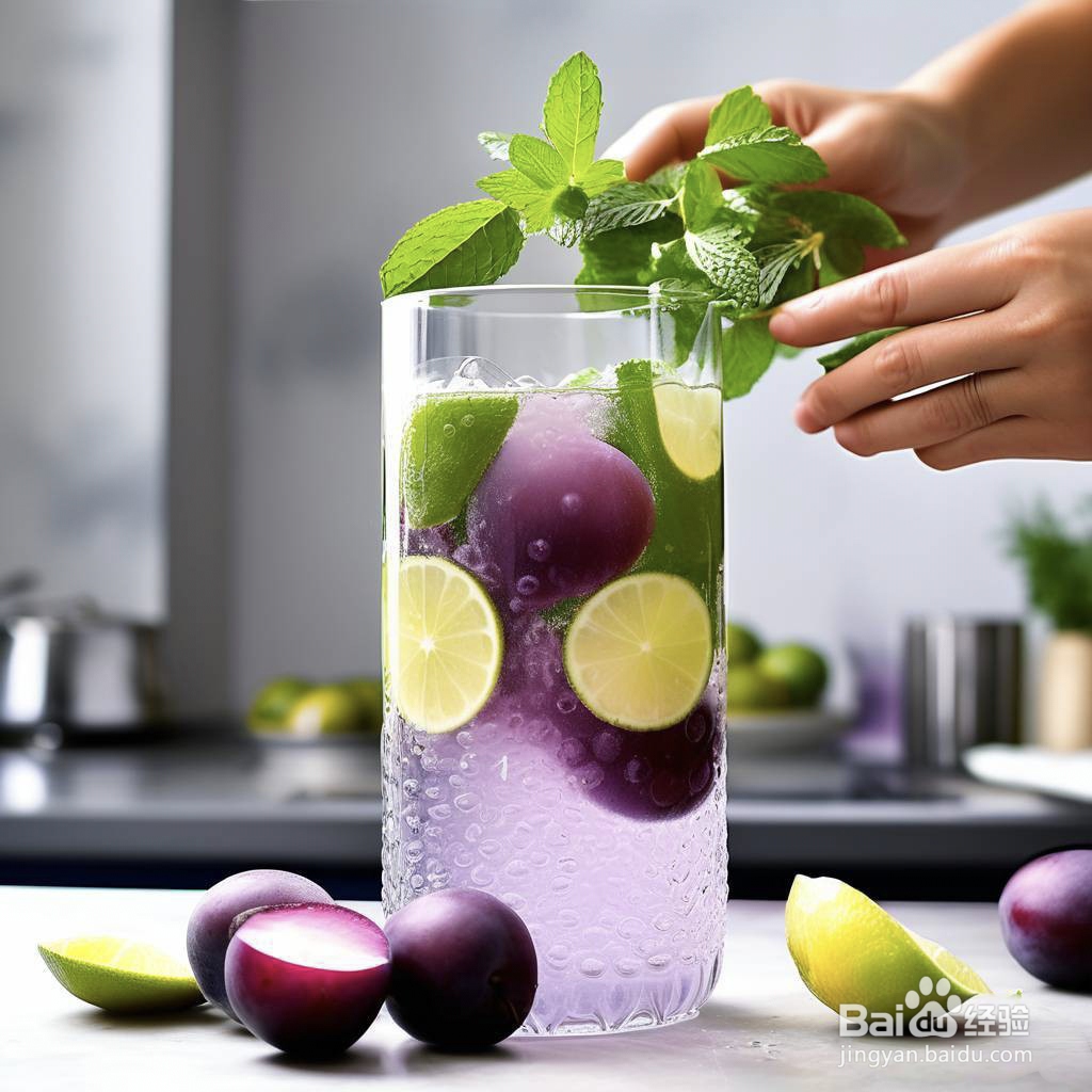 青柠话梅气泡水的做法