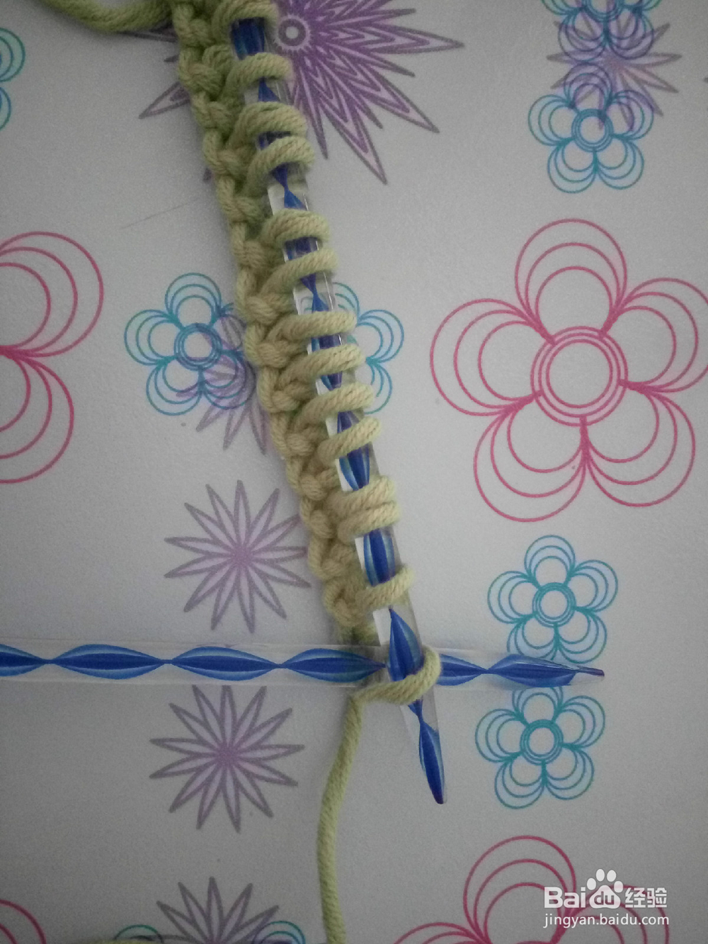 棒针菠萝花的织法