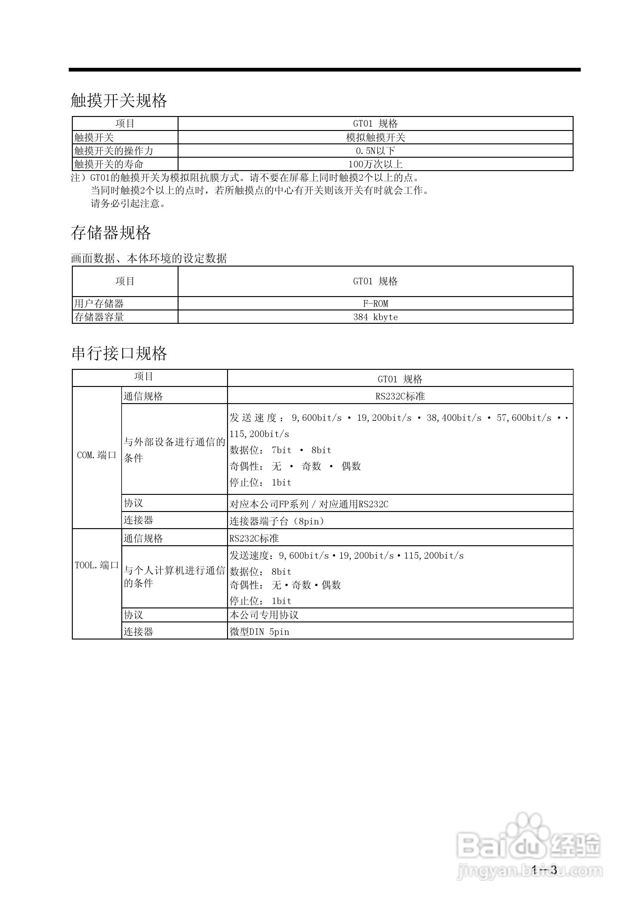 Panasonic GT01 可编程智能操作面板说明书:[2]