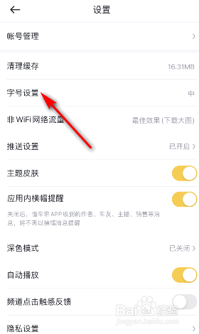 懂车帝怎么修改字号