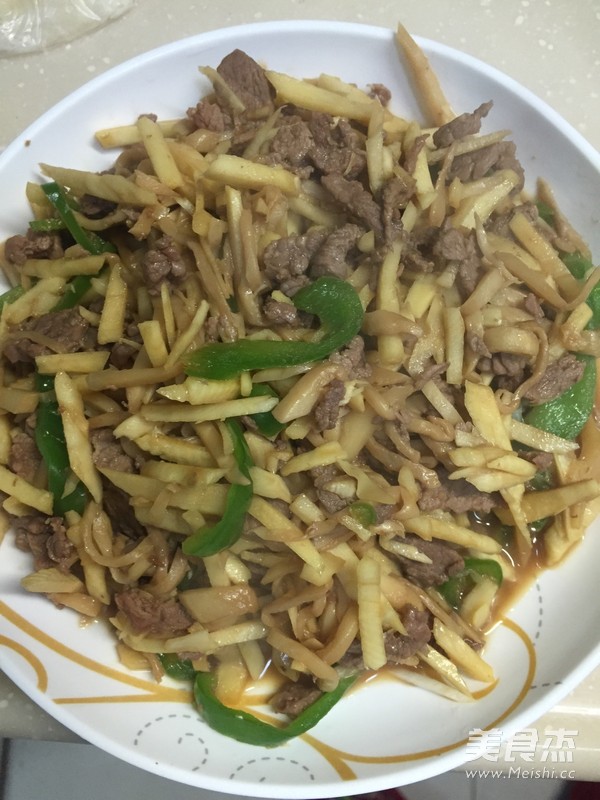 冬笋杏鲍菇炒牛肉