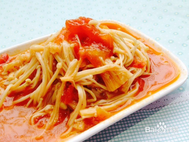 怎么做番茄烩金针菇？