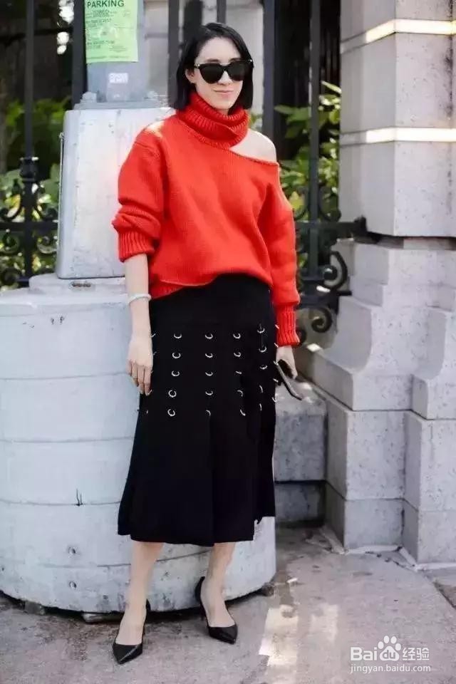 毛衣搭裙子，能配起来都会很显美
