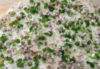 怎么做肉末椒香葱花发面烙