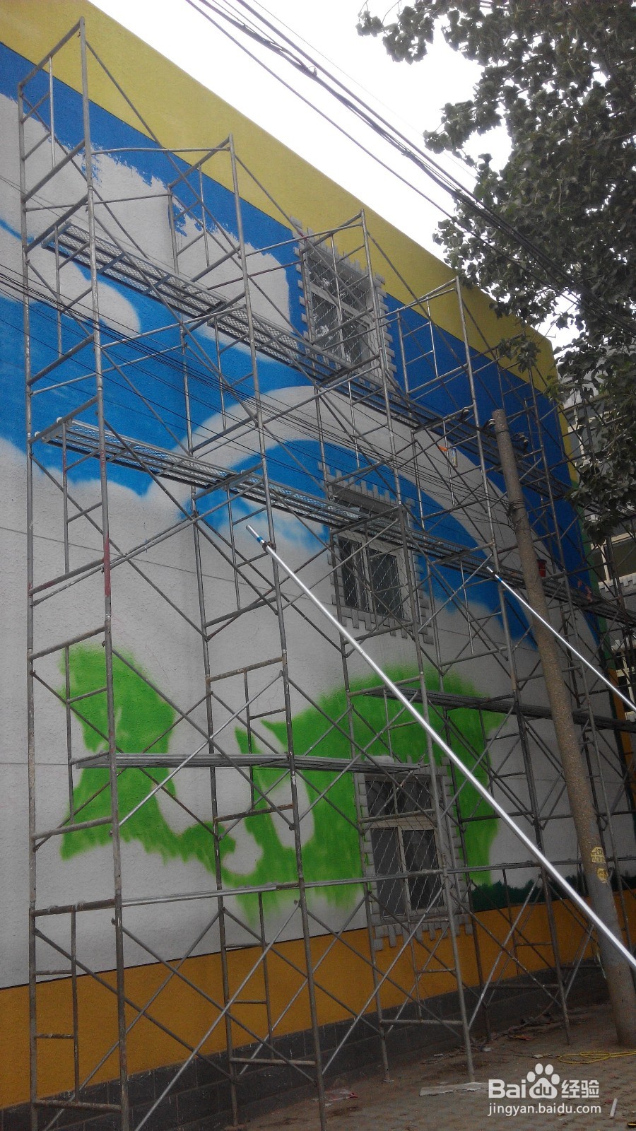 紫墨堂墙绘的幼儿园施工步骤图