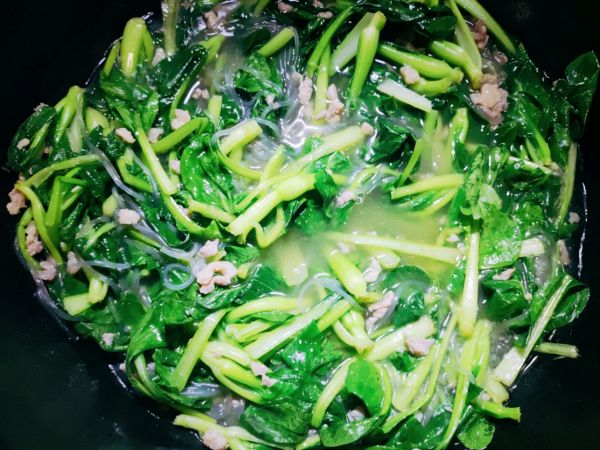 肉沫粉丝鸡毛菜