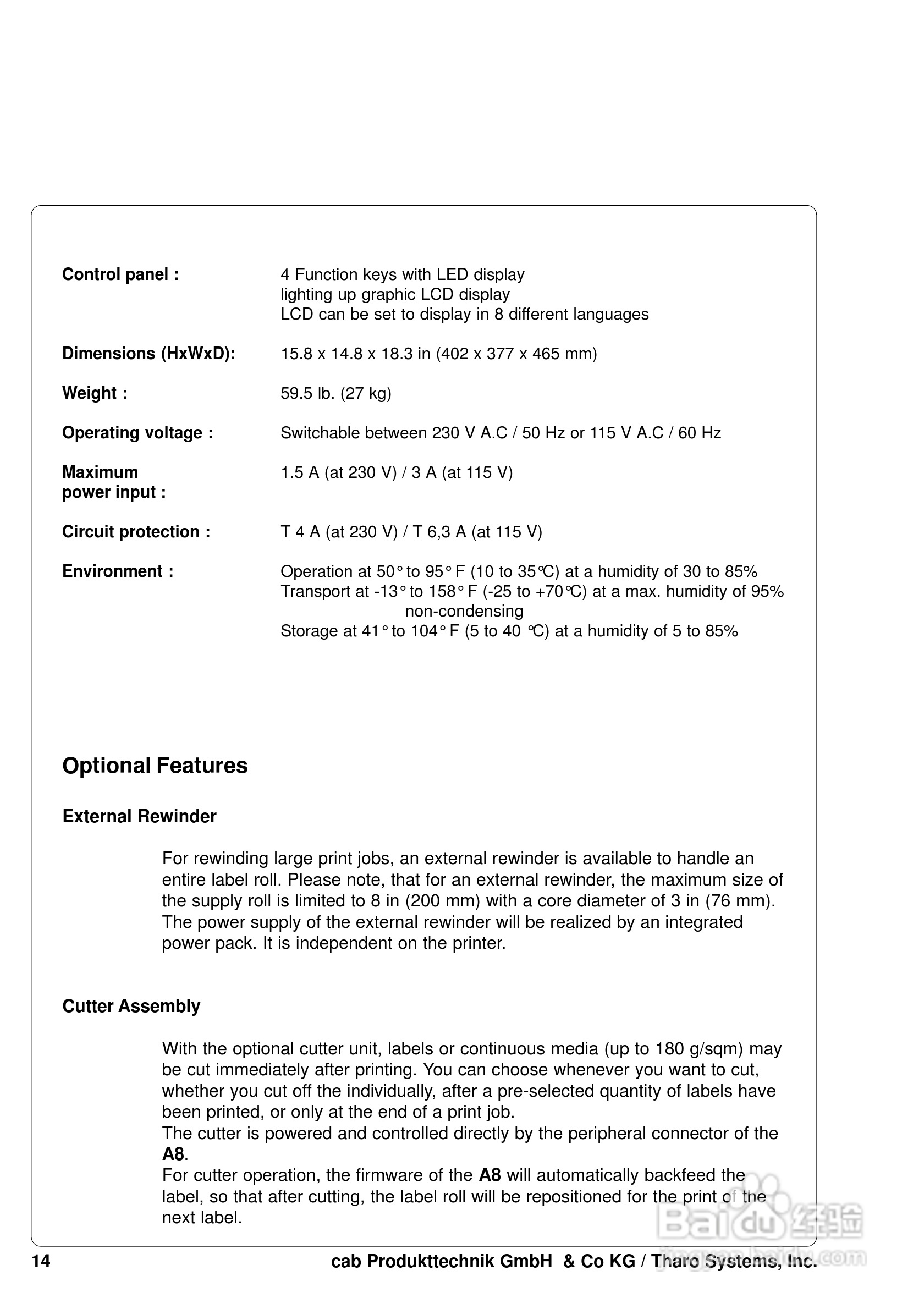 cab A8200打印机使用说明书:[2]