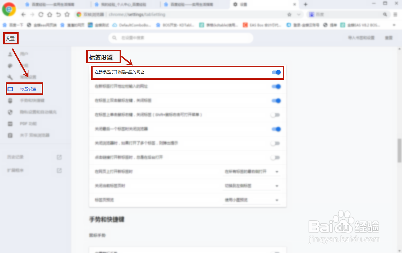 谷歌(双核)如何设置在新标签打开收藏夹里的网址