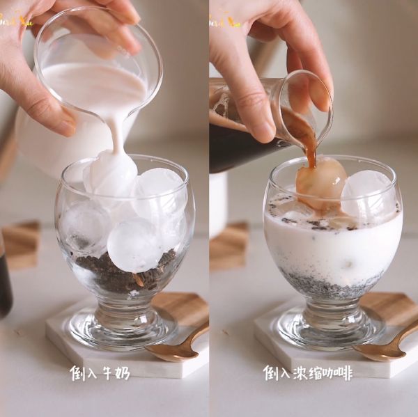 荷包蛋奥利奥奶盖拿铁咖啡