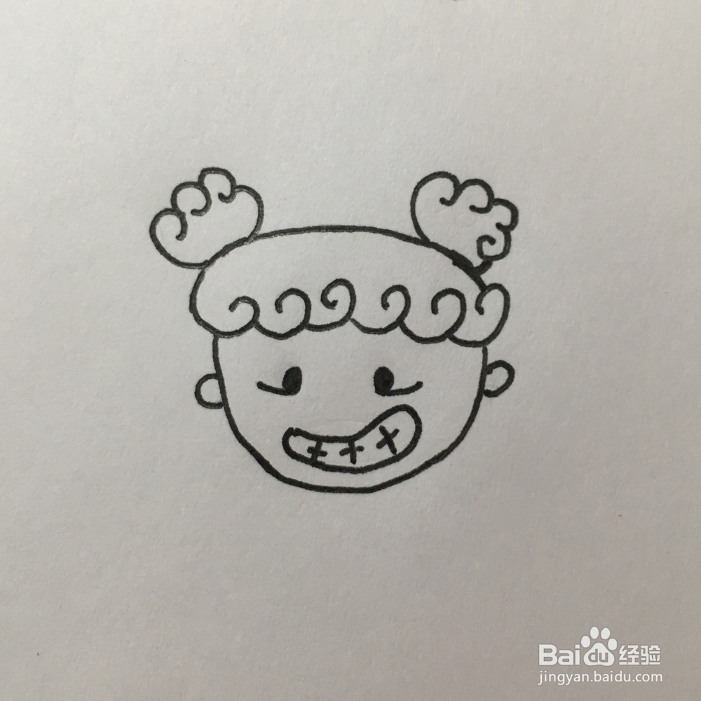 卷毛丸子头怎么画