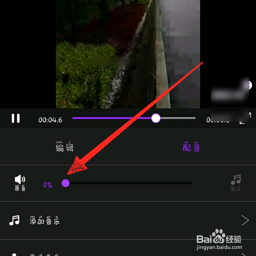 视频剪辑大师怎么消音？
