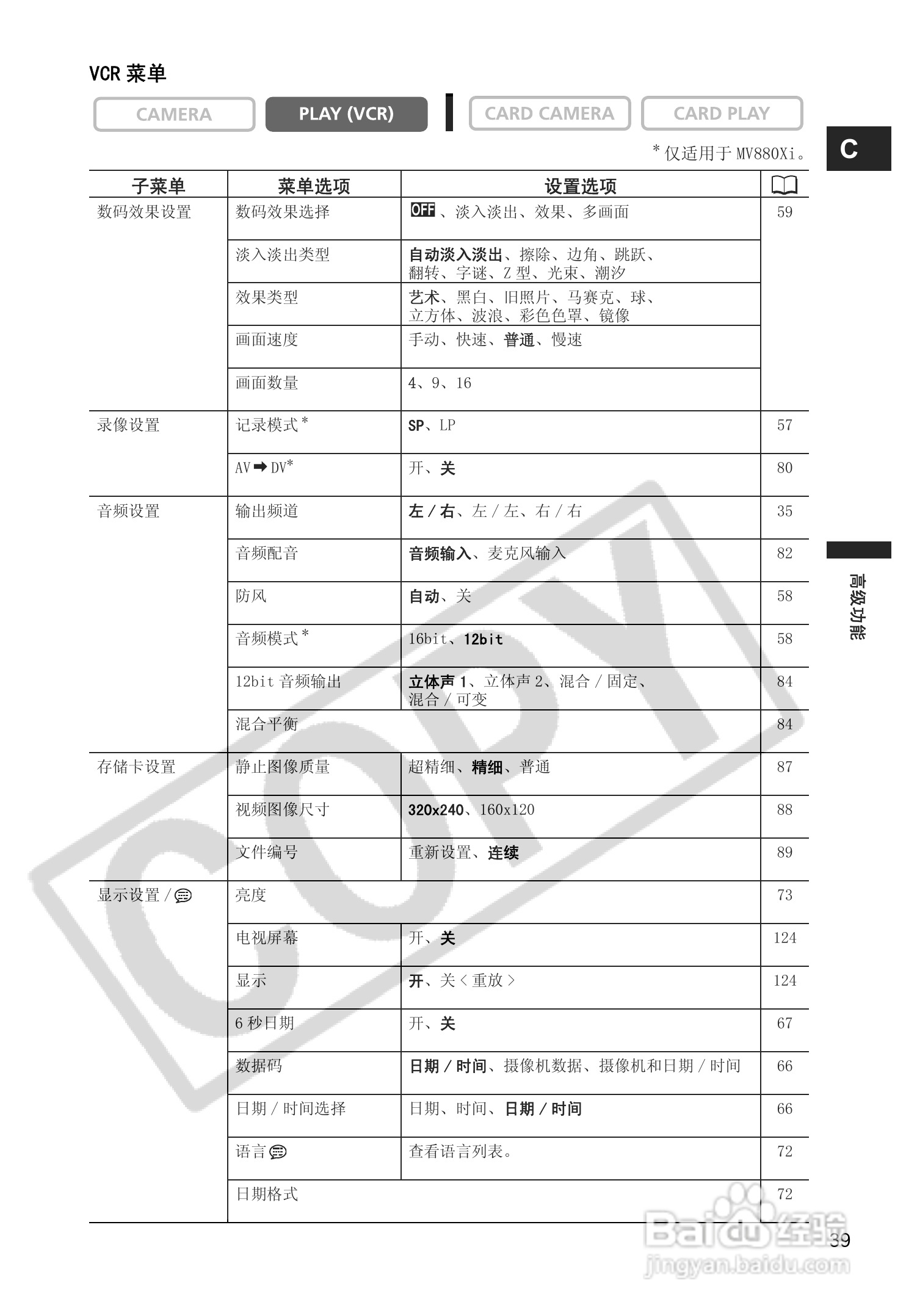 佳能MV880Xi数码摄像机使用说明书:[4]