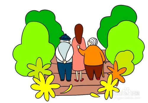 重阳节习俗登高远望的简笔画怎么画