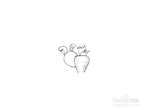 一笔一笔教你画偷胡萝卜的小兔子简笔画