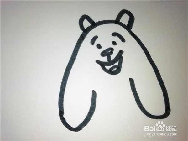 怎么样用简笔画画暖暖的小蓝熊