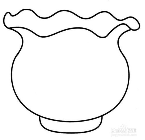 鱼缸中的金鱼的简笔画