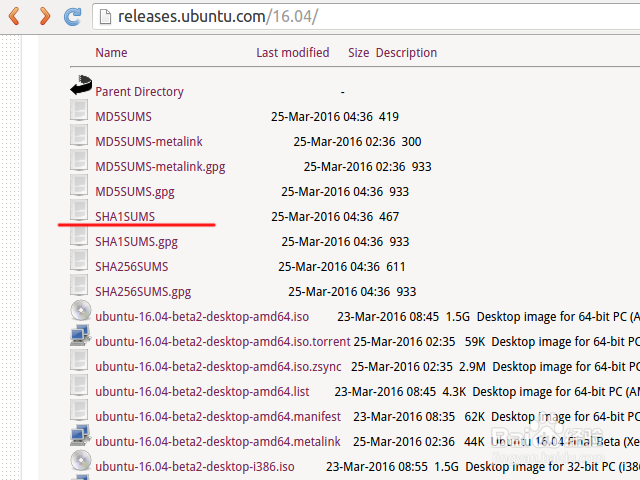 下载 Ubuntu 16.04 BETA2 安装镜像并检查SHA1值