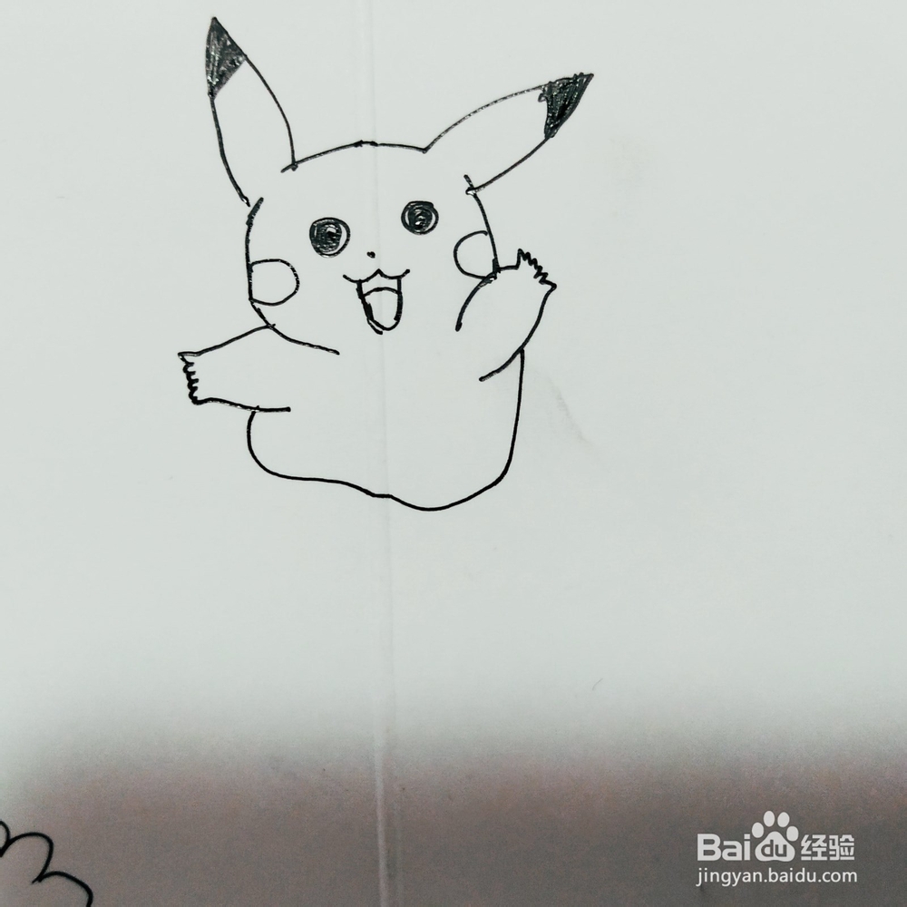 怎么来画调皮的皮卡丘简笔画呢？