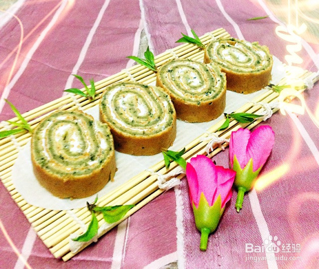 清明草香的蛋糕卷的做法