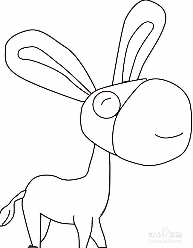 驴的尾巴怎么画简单图片