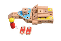 怎样教宝宝组装方圆木玩赛车玩具